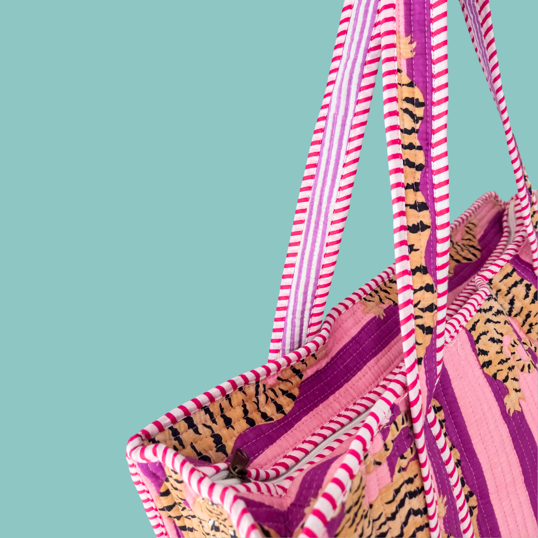 Pink Tigers Tote Bag