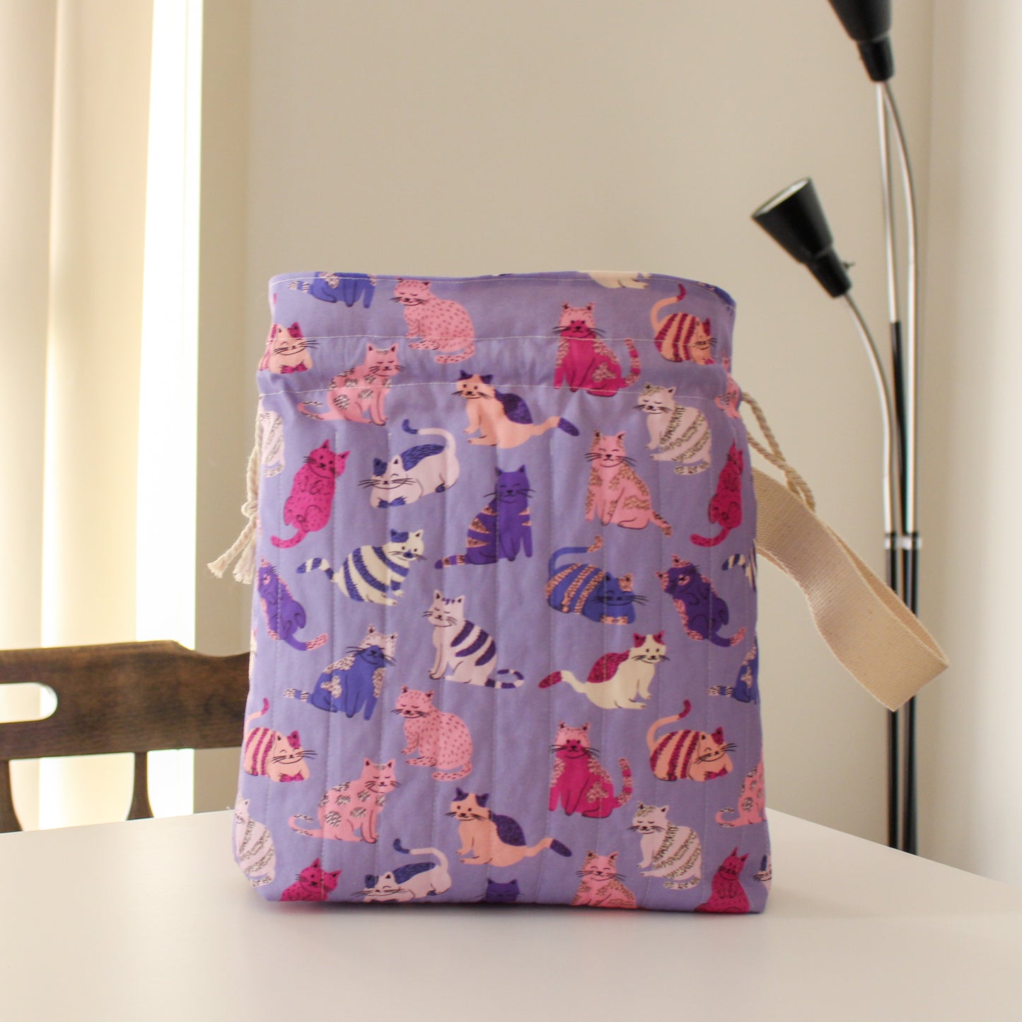 Whiskers Drawstring Project Bag