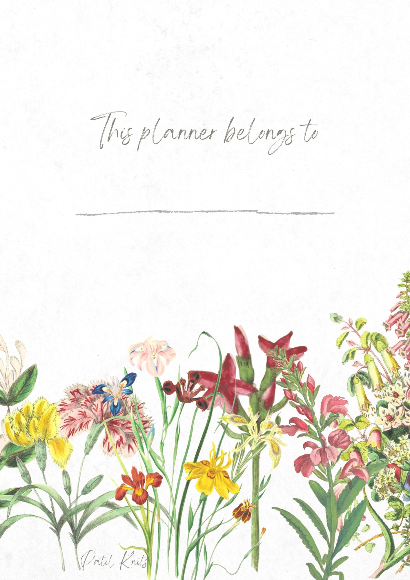 Floral Knitting/ Crochet Planner Printable Planner
