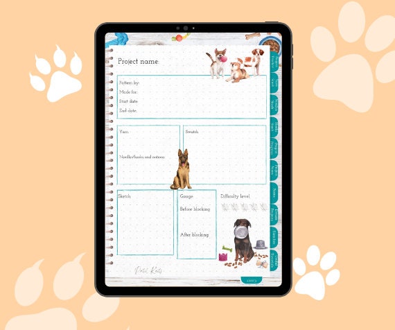 Doggos Knitting and Crochet Printable Planner