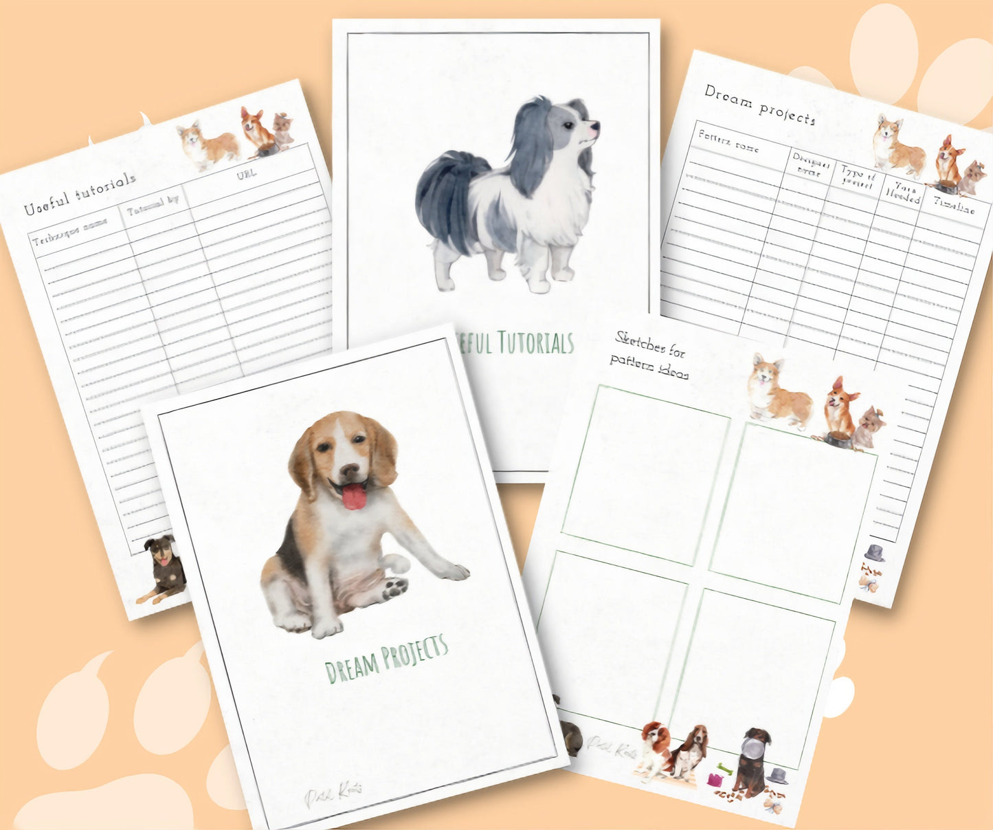Doggos Knitting/ Crochet Digital Planner