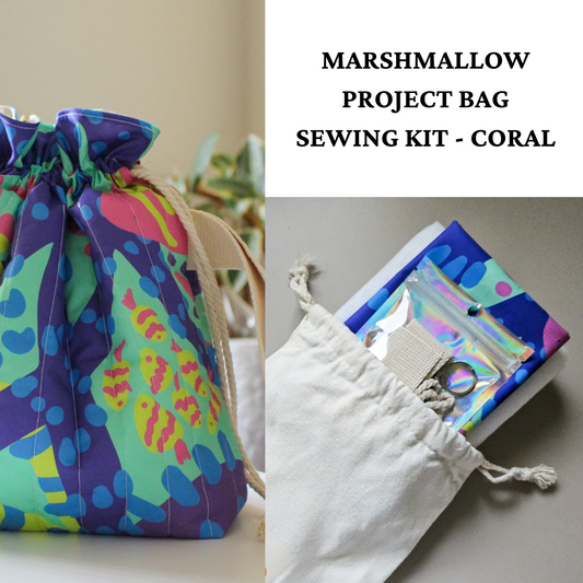 Patil Knits Marshmallow Bag Sewing Pattern Kit - Coral