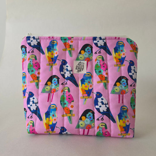 Birds Floral Zipper Bag