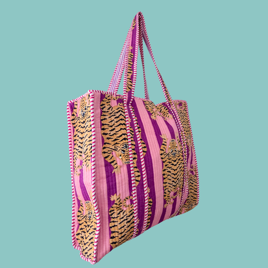 Pink Tigers Tote Bag