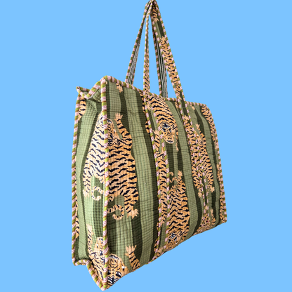 Green Tigers Tote Bag