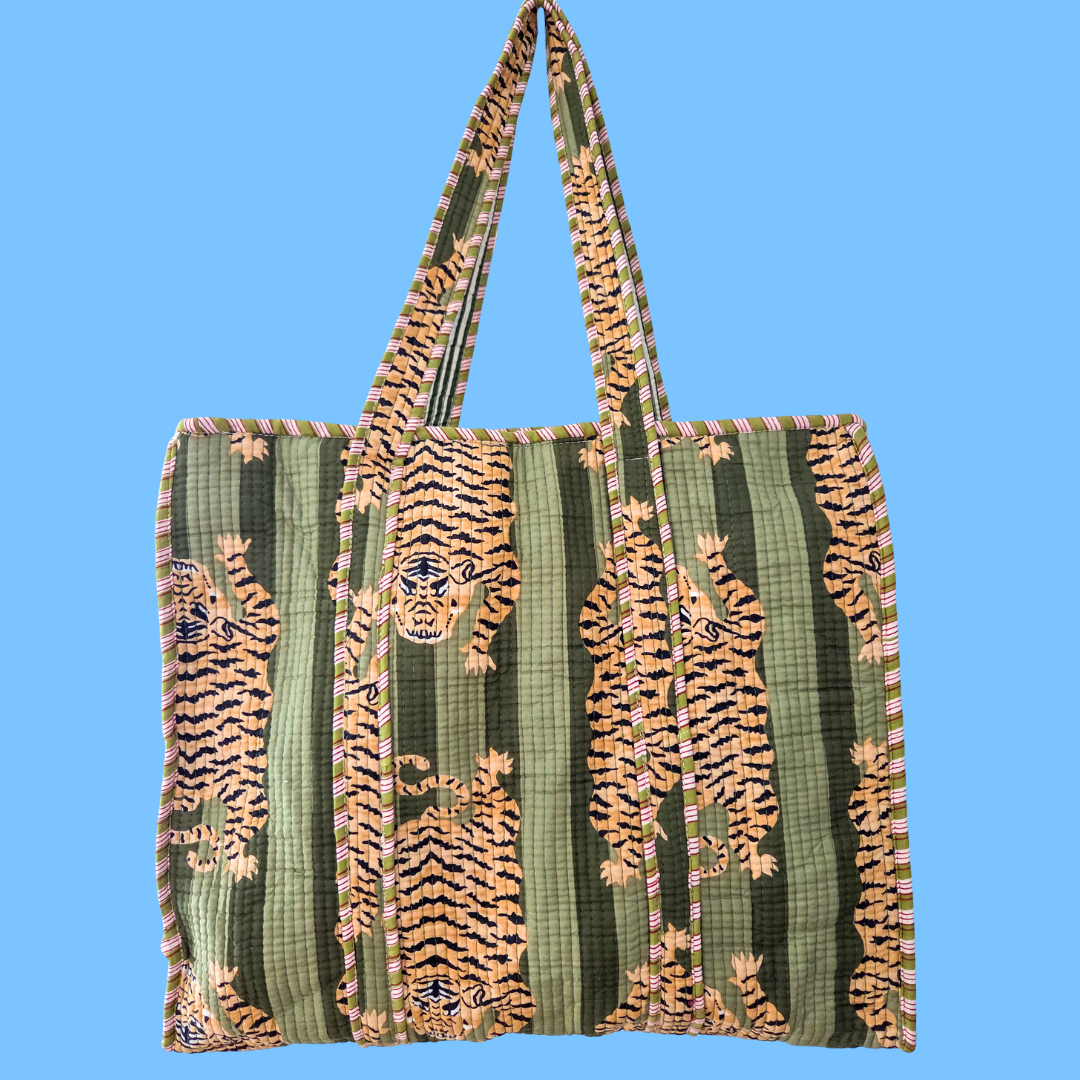 Green Tigers Tote Bag