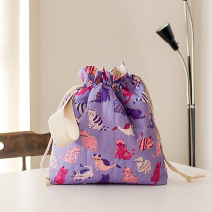 Whiskers Drawstring Project Bag