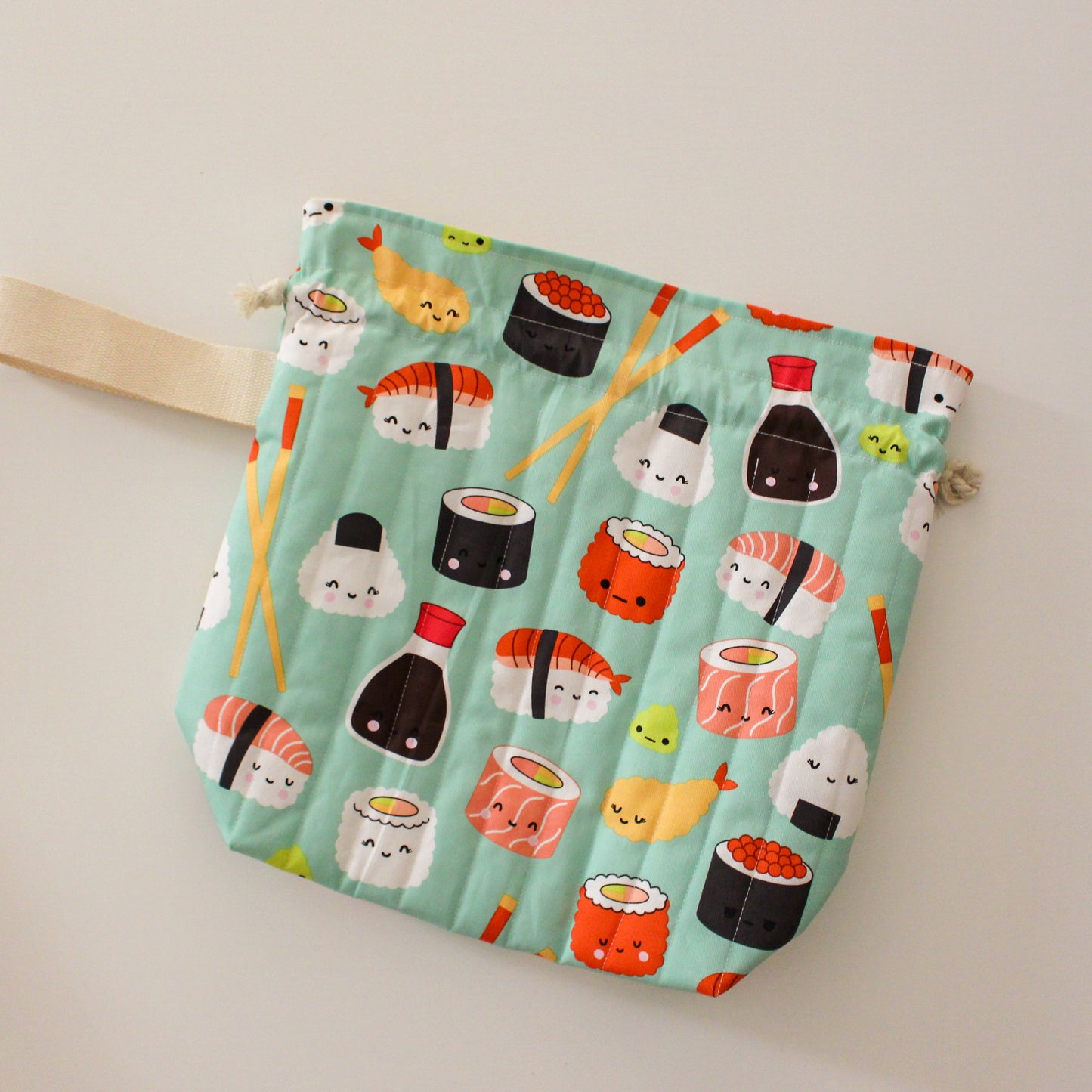 Sushi Drawstring Project Bag