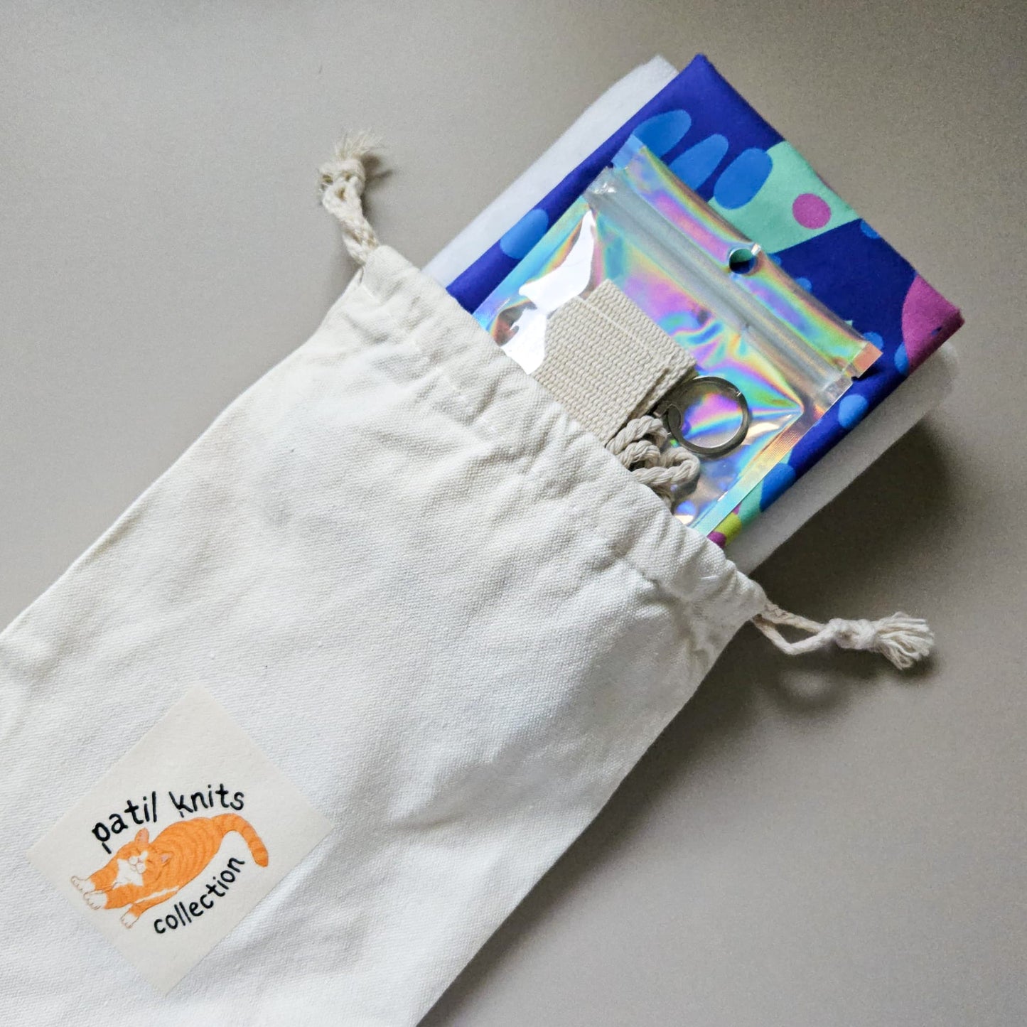 Patil Knits Marshmallow Bag Sewing Pattern Kit - Whiskers