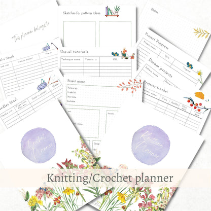 Floral Knitting/ Crochet Planner Printable Planner