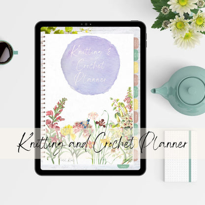 Floral Knitting and Crochet Digital Planner
